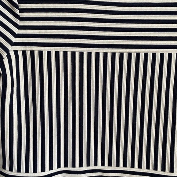 Madewell Gallerists Navy and White Ponte Striped 3/4 Sleeve Top Size XSmall - Picture 2 of 13